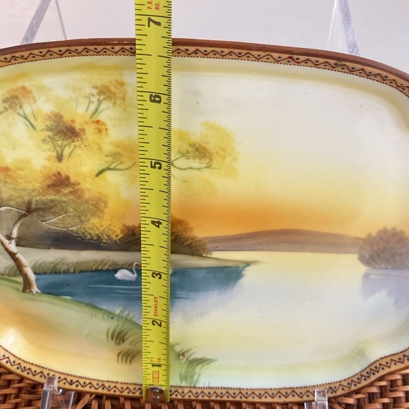 Vintage Nippon Hand Painted Plate With A Beautiful Scene - Picture 3 of 5